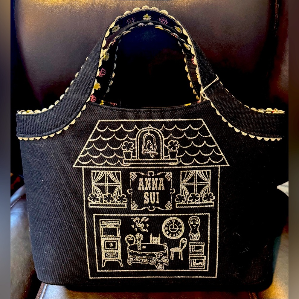 Ana Sui Canvas Dollhouse Pattern Tote VERY RARE